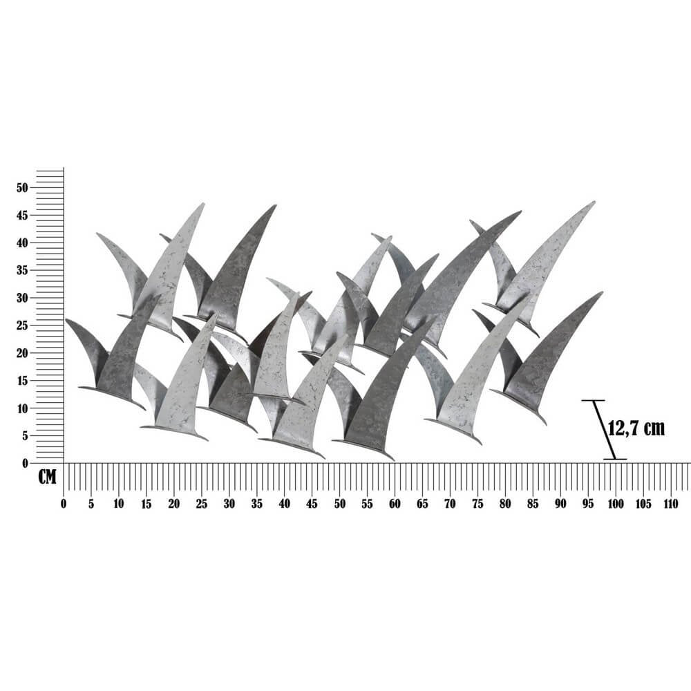 Decorazione parete ferro gabbiani cm 93X12,7X47,6 - GABBIANI