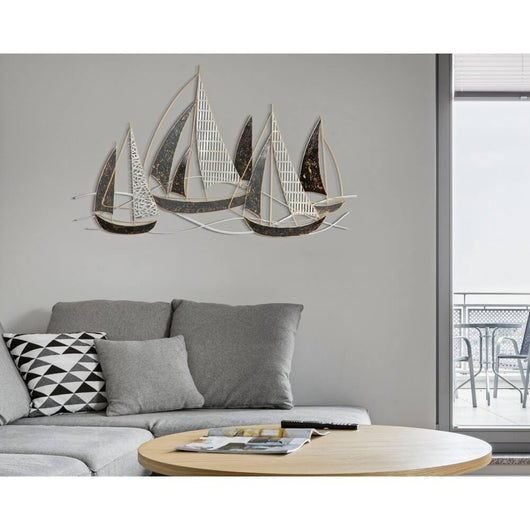 Decorazione parete ferro veliero cm 91X2,5X55,9 - VELIERO