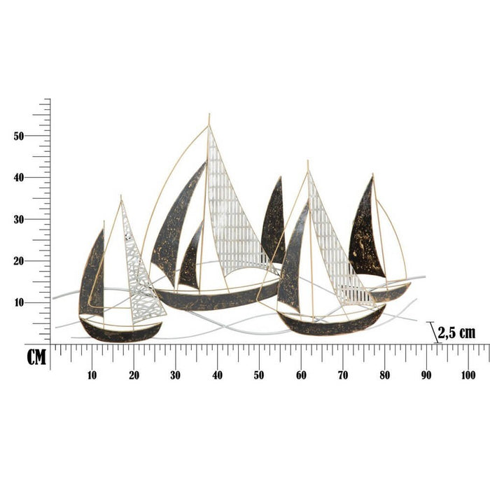 Decorazione parete ferro veliero cm 91X2,5X55,9 - VELIERO