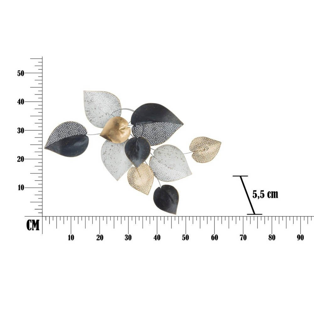 Decorazione parete decorativo ferro half leaf cm 62,5X5,5X40 - HALF LEAF