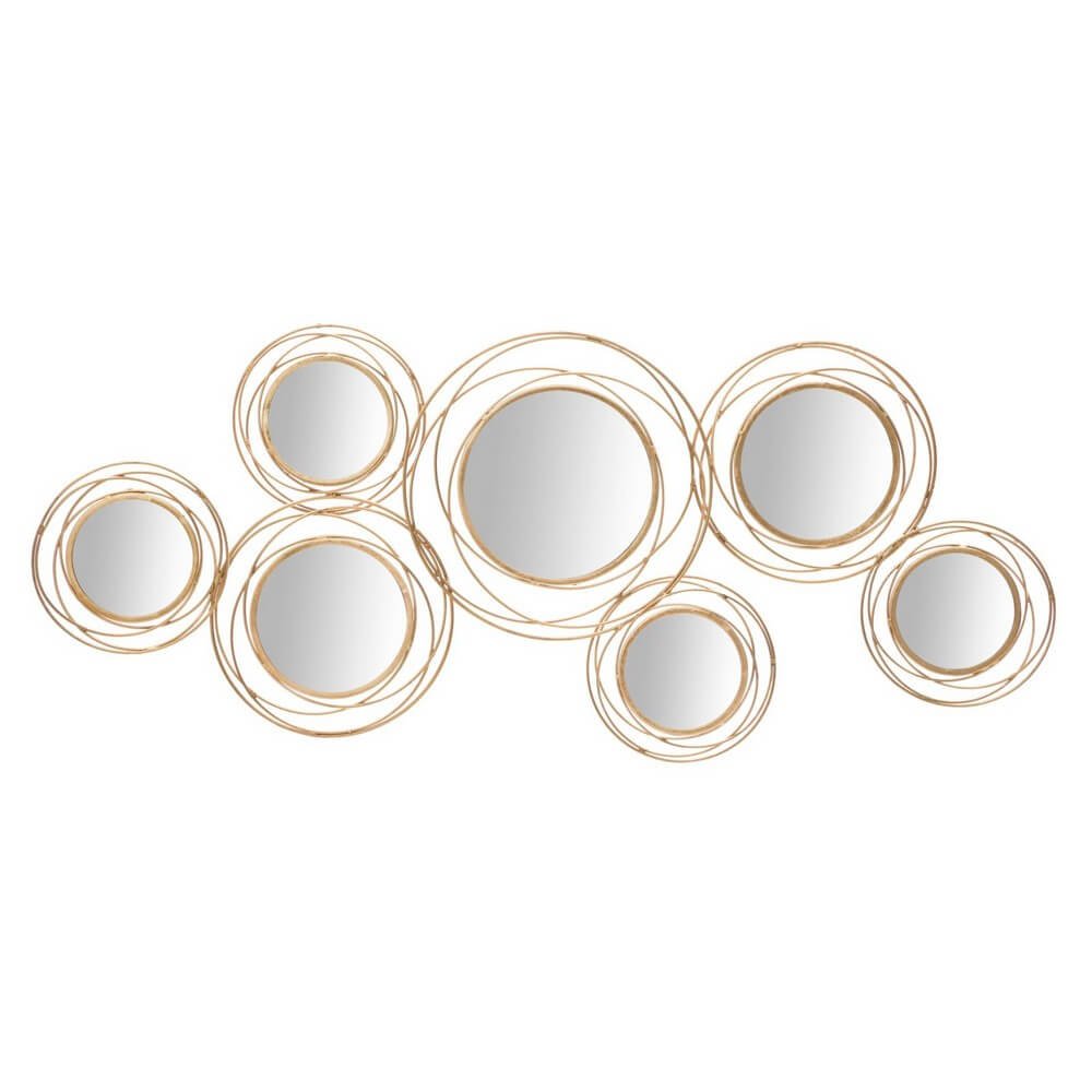 Decorazione parete specchio gold round cm 124,5X4X53,5 - GOLD ROUND