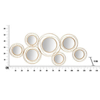 Decorazione parete specchio gold round cm 124,5X4X53,5 - GOLD ROUND