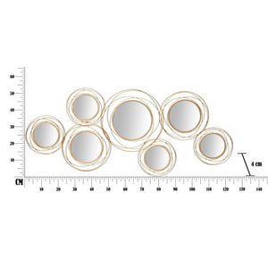 Decorazione parete specchio gold round cm 124,5X4X53,5 - GOLD ROUND