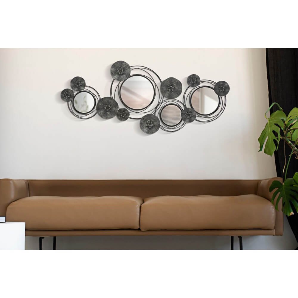 Decorazione parete specchio dark round cm 117X5,5X49 - DARK ROUND