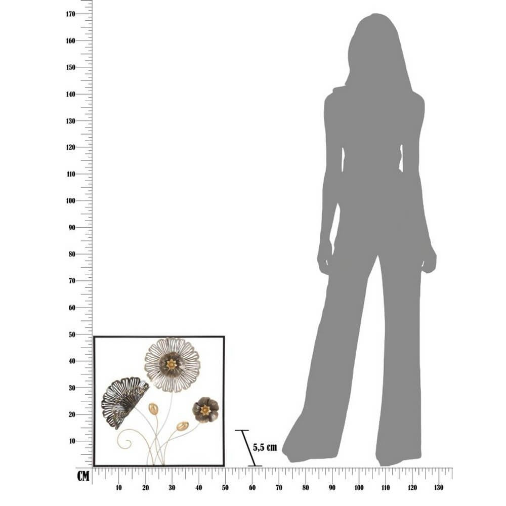 Decorazione parete ferro quadrato decorativo cm 50X5,5X50 - QUADRUS
