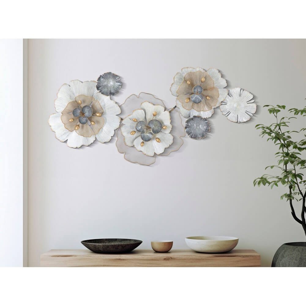 Decorazione parete design ferro flowery cm 116,5X8X58 - FLOWERY
