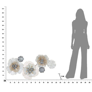 Decorazione parete design ferro flowery cm 116,5X8X58 - FLOWERY