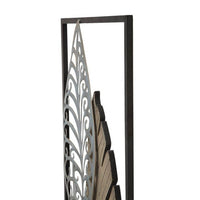 Decorazione parete ferro e legno foglie cm 30,5X2,5X99,5 - FOGLIA