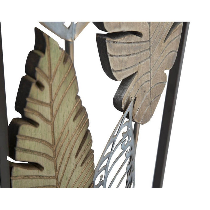 Decorazione parete ferro e legno foglie cm 30,5X2,5X99,5 - FOGLIA