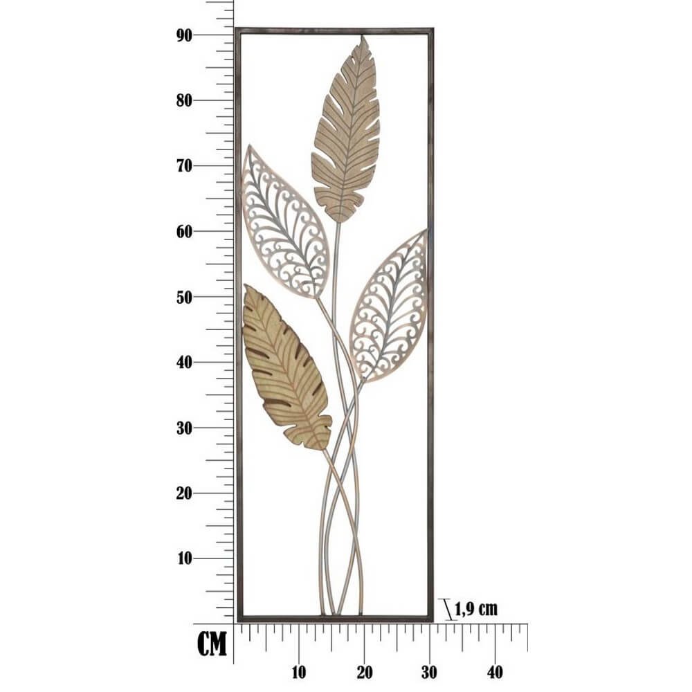 Decorazione parete ferro e legno foglie cm 30,5X1,90X91 - FARFALLA