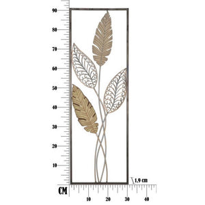 Decorazione parete ferro e legno foglie cm 30,5X1,90X91 - FARFALLA