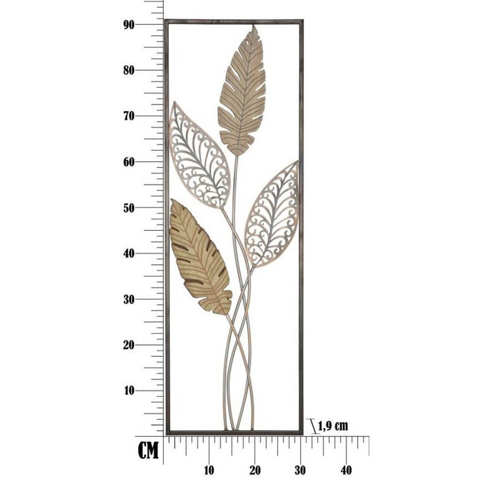 Decorazione parete ferro e legno foglie cm 30,5X1,90X91 - FARFALLA