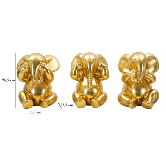 Set elefanti non vedo non sento non parlo 3 pezzi cm diam. 15,5X20,5 - ELEFANTI TRIO