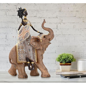 Scultura masai tribale con elefante cm 22,5X12X32,5 - ELEPHAS