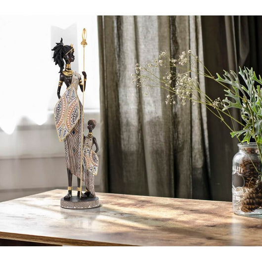 Scultura masai tribale con figlio cm 11,5X8,5X46 - MASILO