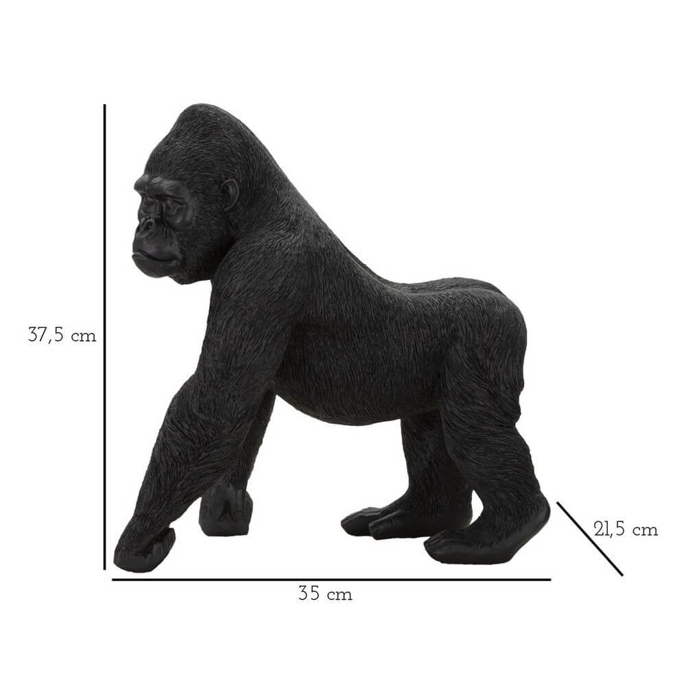 Scultura gorilla nero decorativo cm 35X21,5X37,5 - NEGRUS