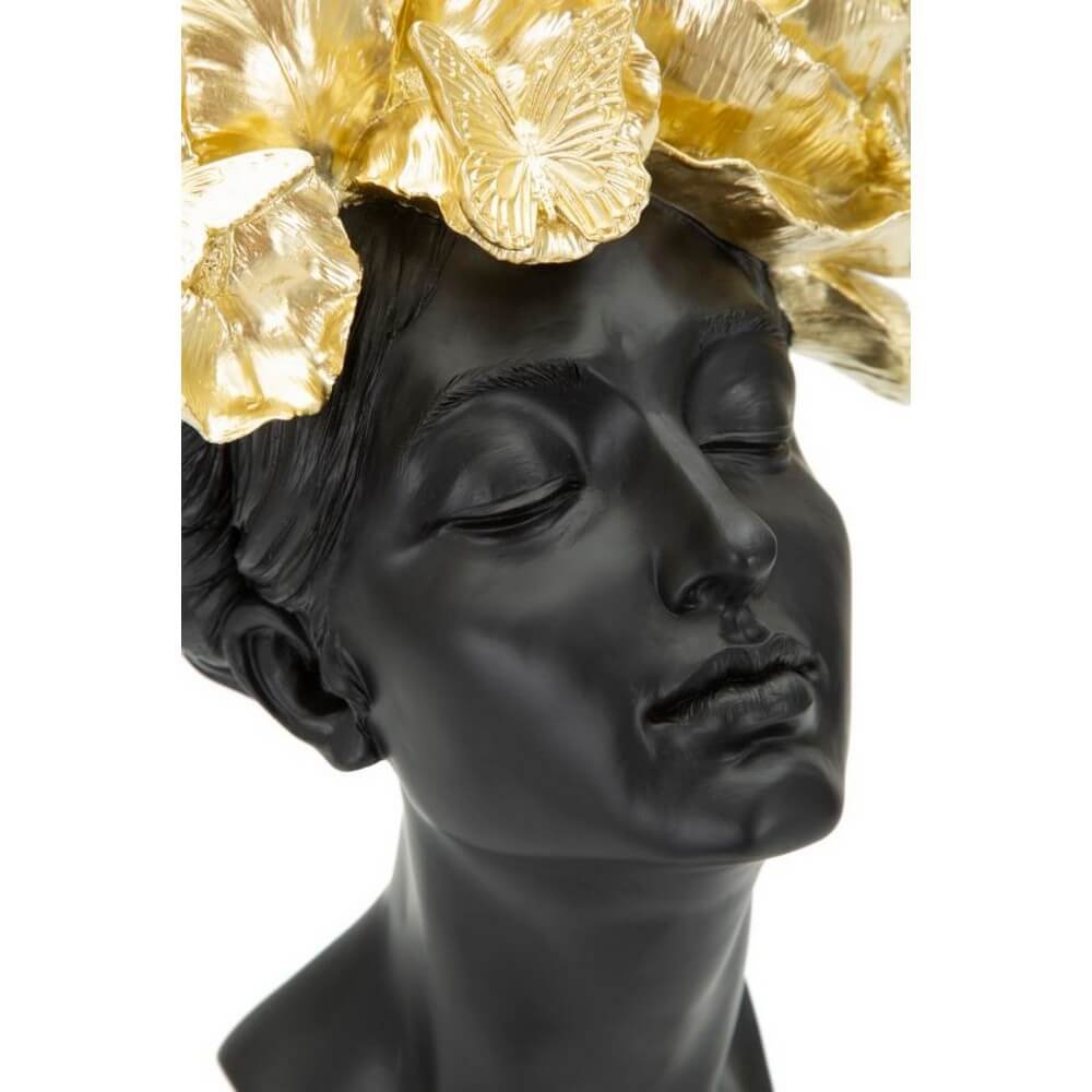 Scultura donna con farfalle in testa cm 21X20X36,5 - BUTTERFLYA