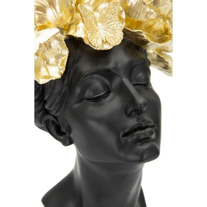 Scultura donna con farfalle in testa cm 21X20X36,5 - BUTTERFLYA