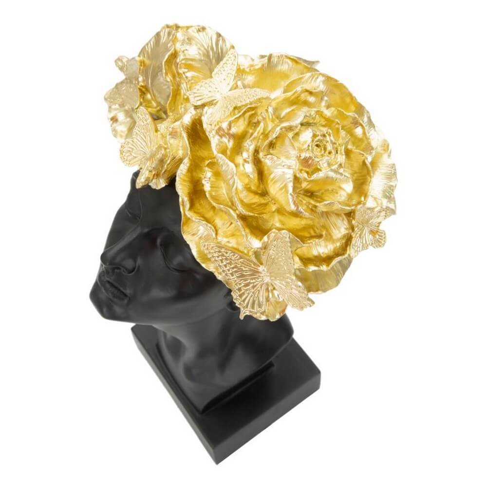 Scultura donna con farfalle in testa cm 21X20X36,5 - BUTTERFLYA