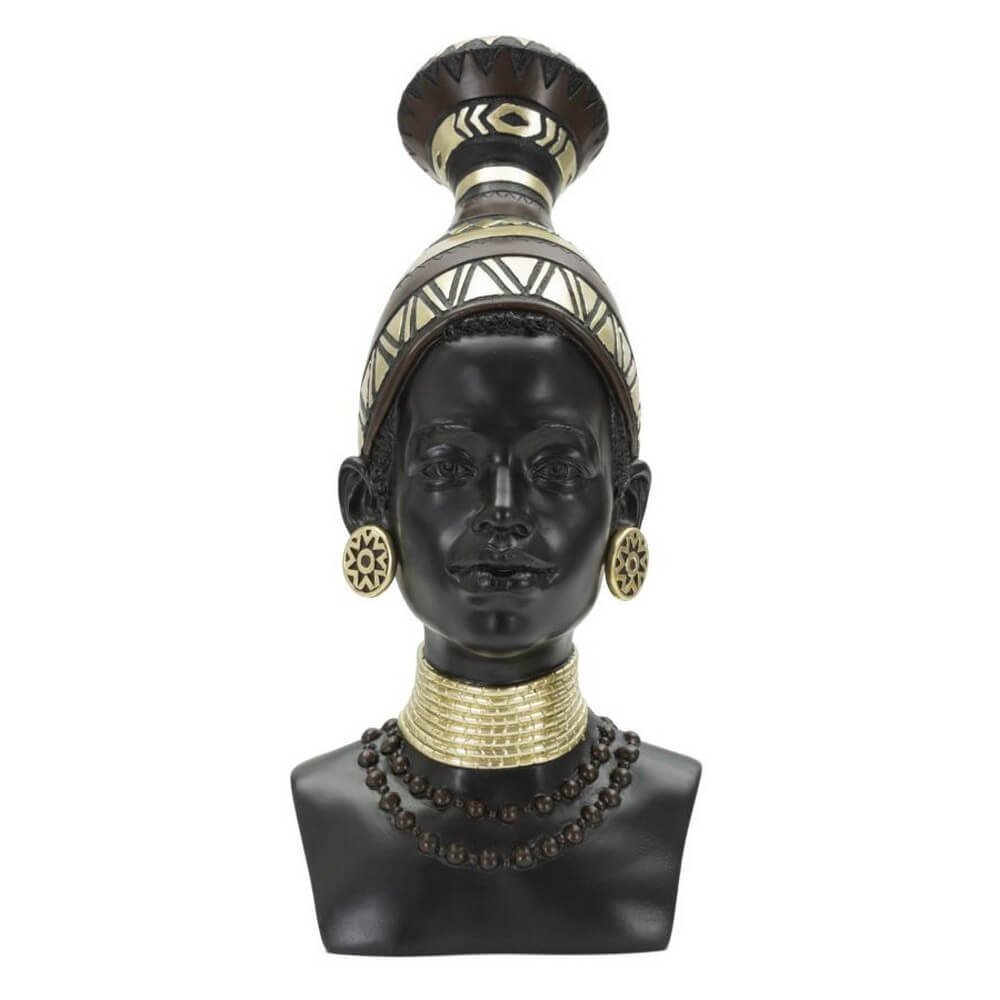 Statua donna masai con tribù cm 23X19X38,5 - TRIBELIA