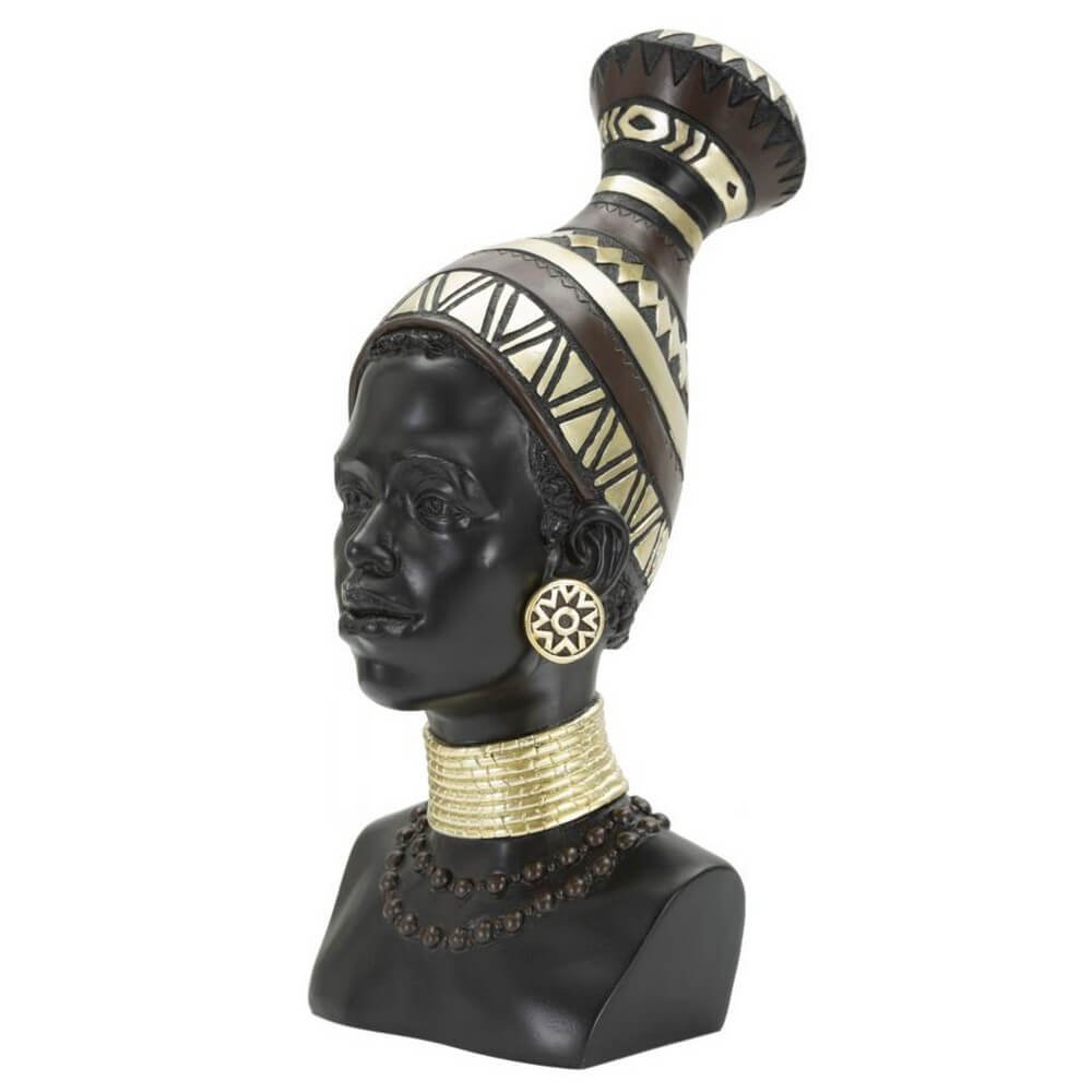 Statua donna masai con tribù cm 23X19X38,5 - TRIBELIA