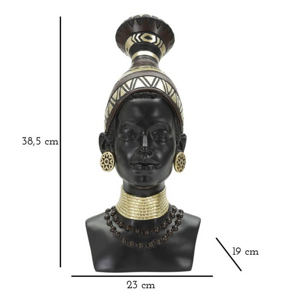 Statua donna masai con tribù cm 23X19X38,5 - TRIBELIA