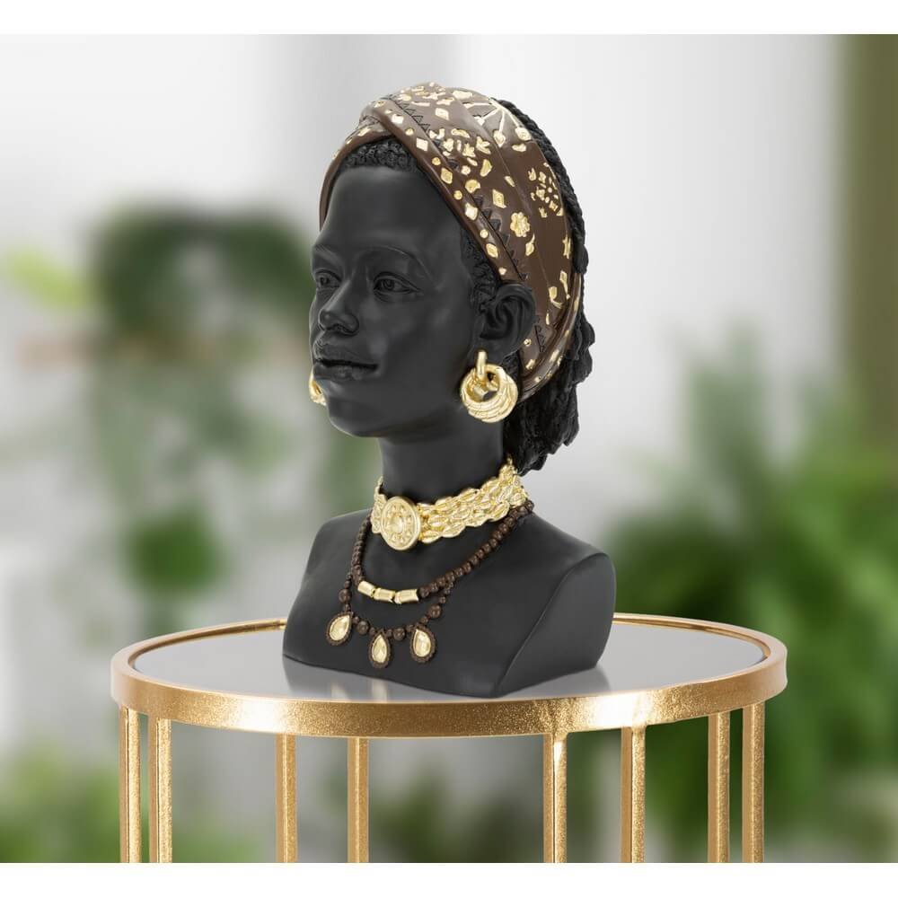 Scultura donna masai tribale cm 19X18,5X30 - TRIBALEX