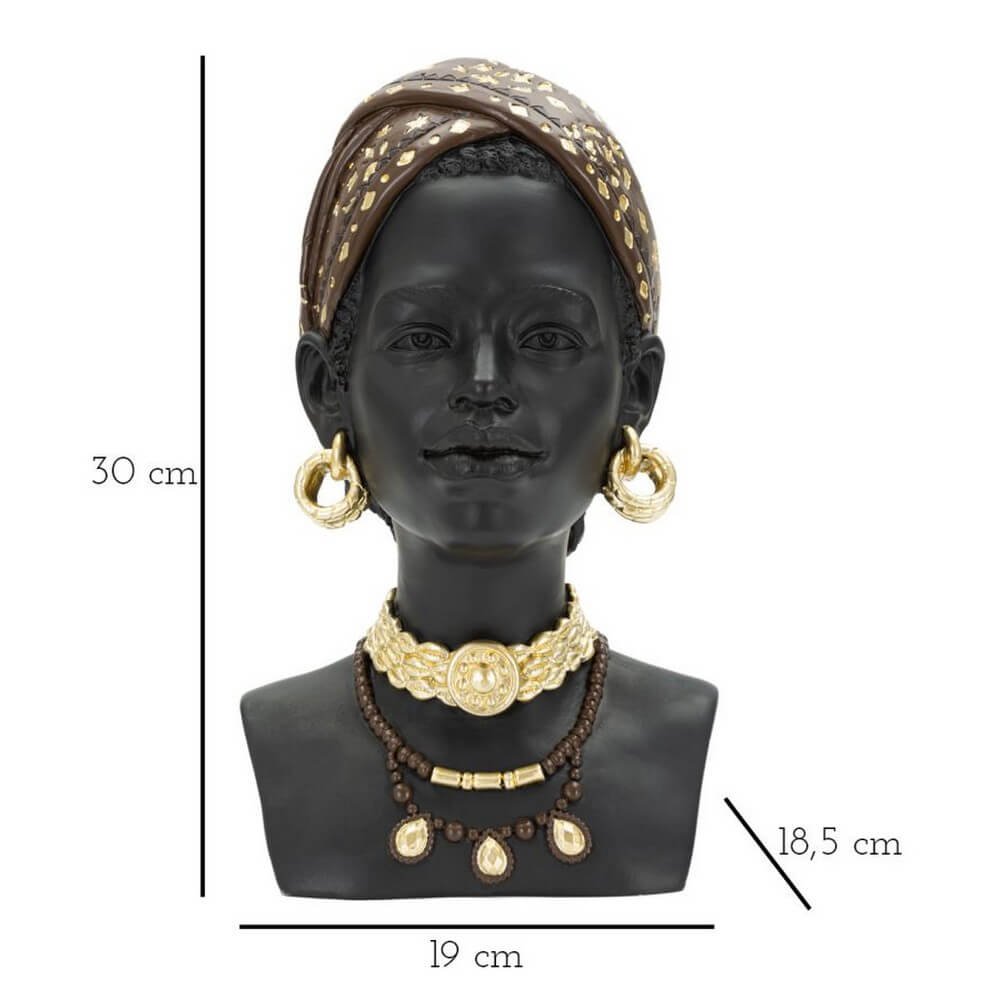 Scultura donna masai tribale cm 19X18,5X30 - TRIBALEX