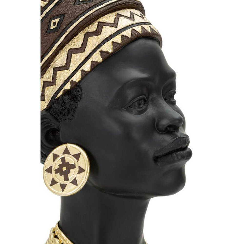 Statua donna masai con turbante cm 21,5X27,5X45 - TURBAL
