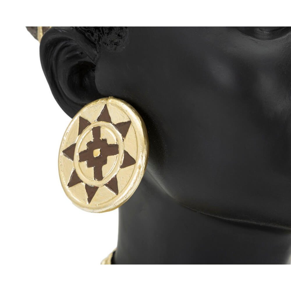 Statua donna masai con turbante cm 21,5X27,5X45 - TURBAL