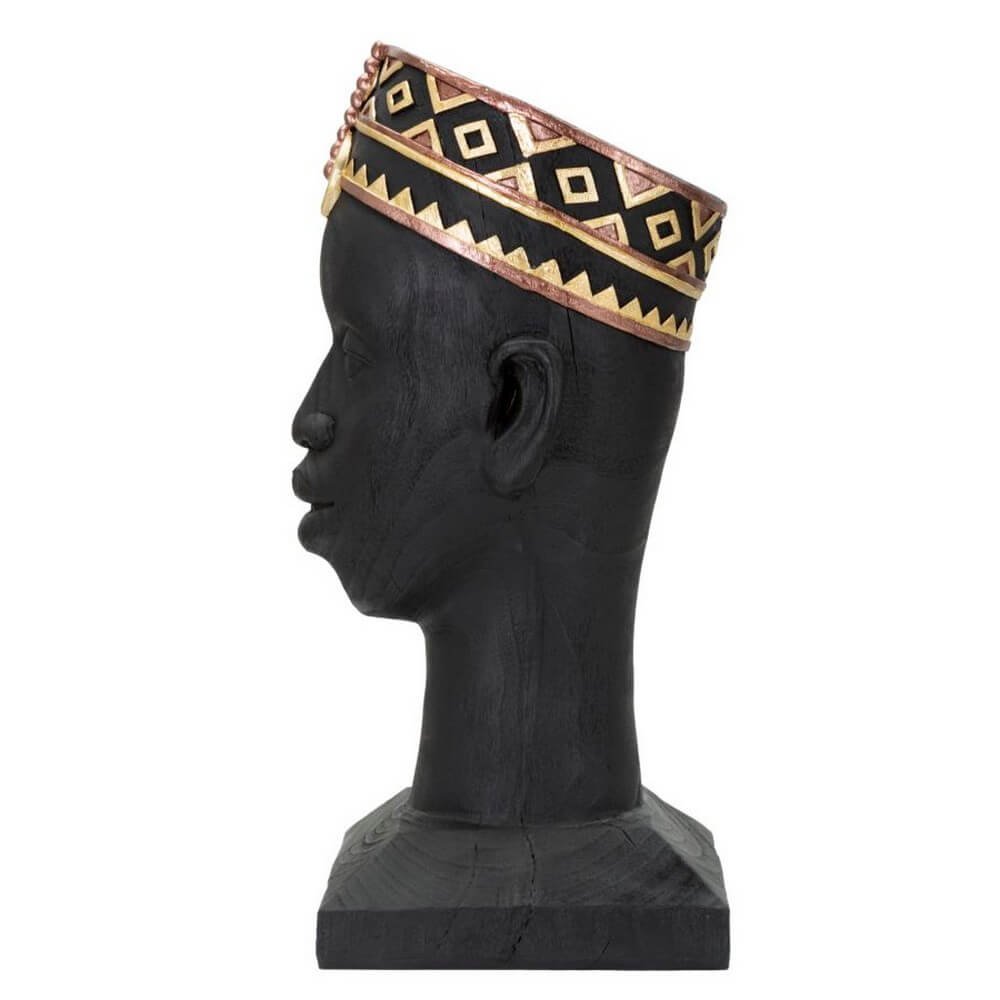 Scultura uomo masai tradizionale cm 25X25X56 - MASAL