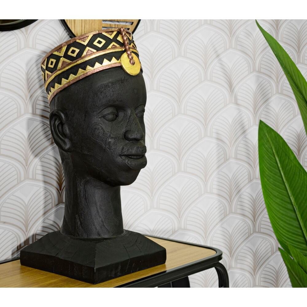 Scultura uomo masai tradizionale cm 25X25X56 - MASAL