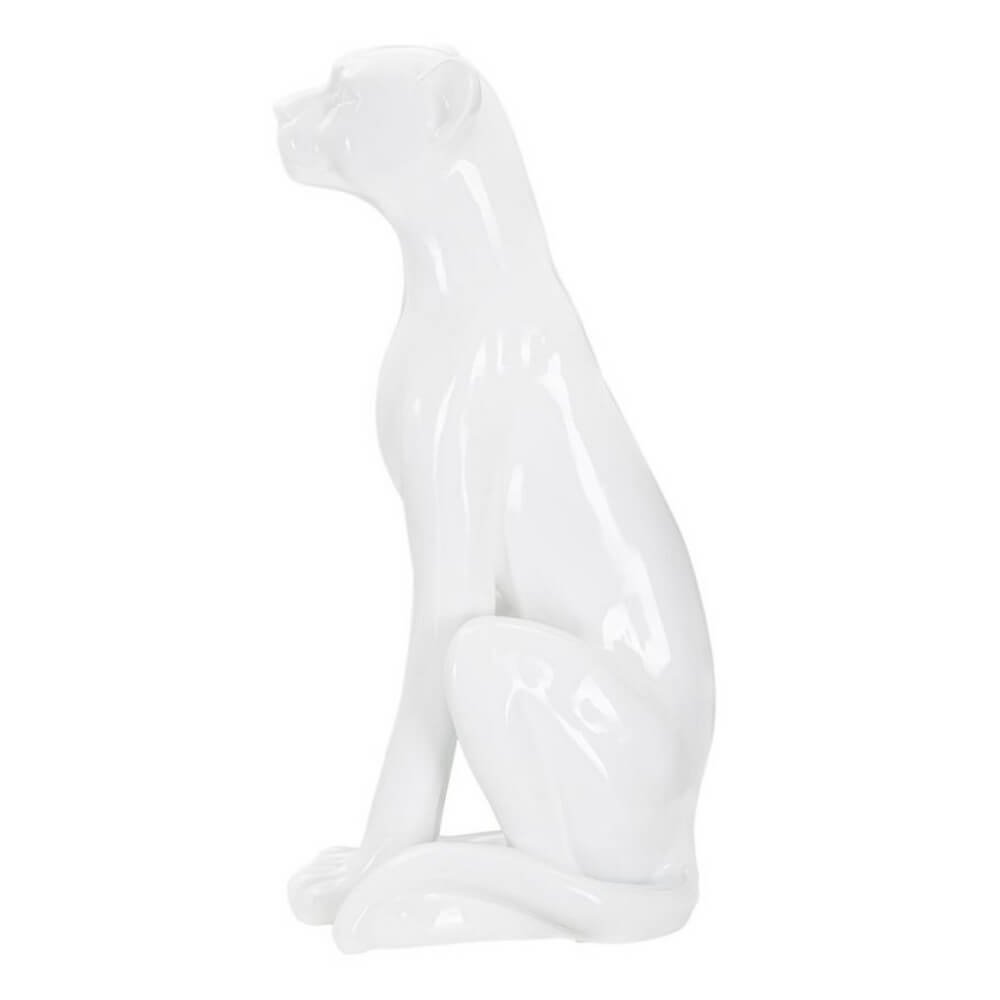 Statua leopardo seduto dorato cm 27X38X74 - LEOROS