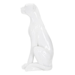 Statua leopardo seduto dorato cm 27X38X74 - LEOROS
