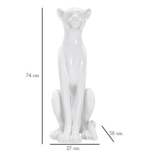 Statua leopardo seduto dorato cm 27X38X74 - LEOROS