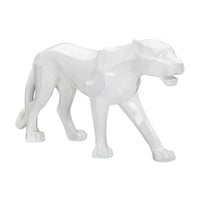 Scultura pantera bianca design cm 70X18X32,5 - PANTHARA