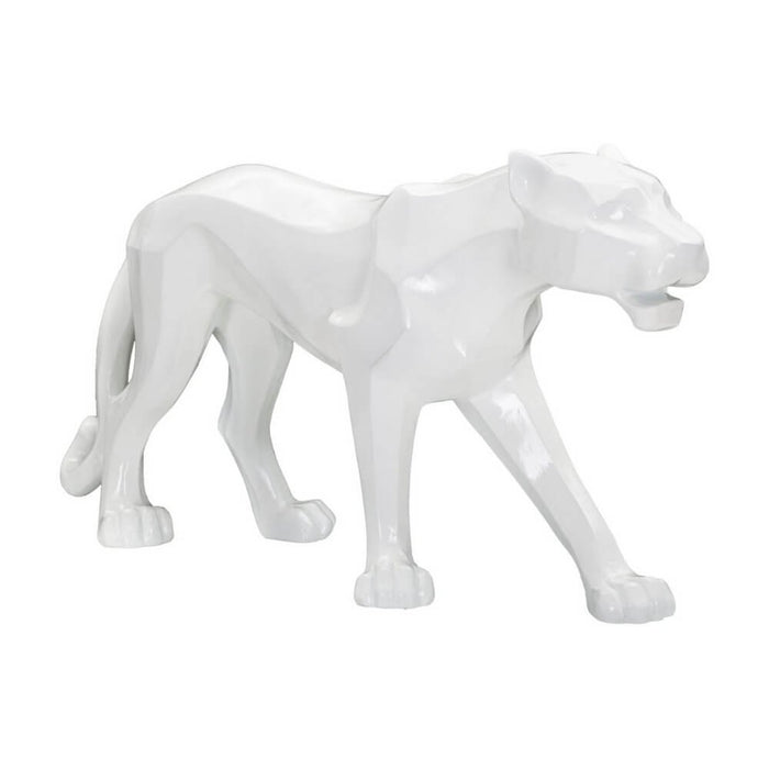 Scultura pantera bianca design cm 70X18X32,5 - PANTHARA