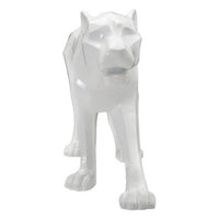 Scultura pantera bianca design cm 70X18X32,5 - PANTHARA