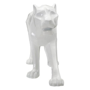 Scultura pantera bianca design cm 70X18X32,5 - PANTHARA