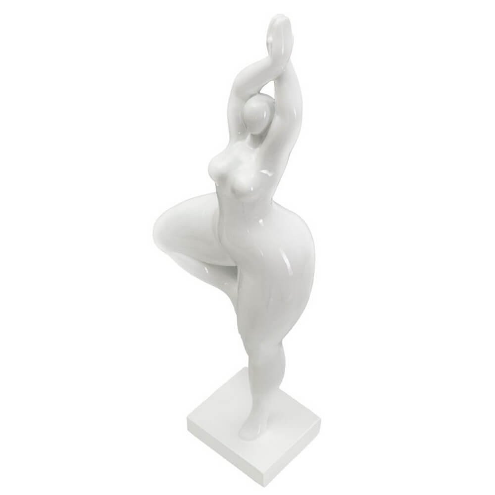 Scultura donna yoga argento cm 16X9X45,8 - YOGALIA