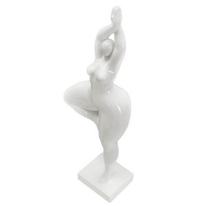 Scultura donna yoga argento cm 16X9X45,8 - YOGALIA