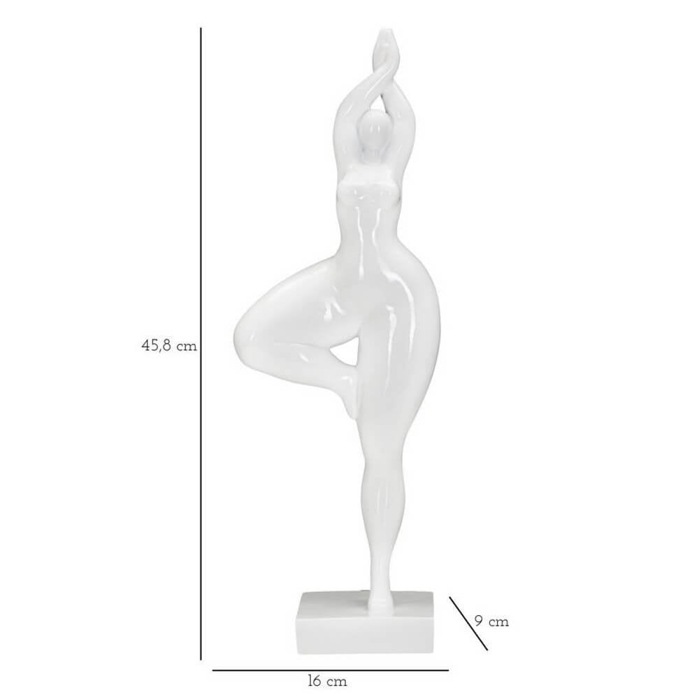 Scultura donna yoga argento cm 16X9X45,8 - YOGALIA
