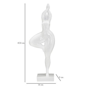 Scultura donna yoga argento cm 16X9X45,8 - YOGALIA