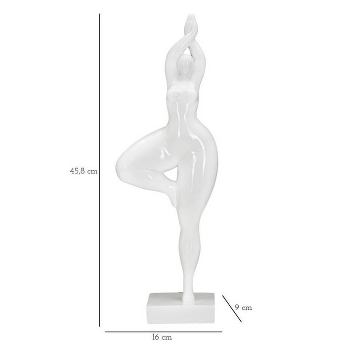 Scultura donna yoga argento cm 16X9X45,8 - YOGALIA