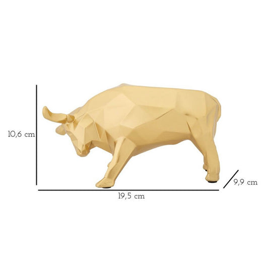 Scultura decorativa toro dorato cm 19,5X9,9X10,6 - TORILO