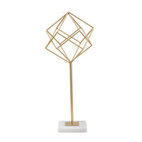 Soprammobile moderno in metallo dorato con cubi - CUBIX