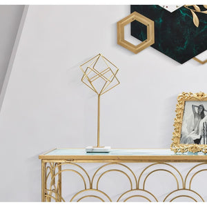 Soprammobile moderno in metallo dorato con cubi - CUBIX