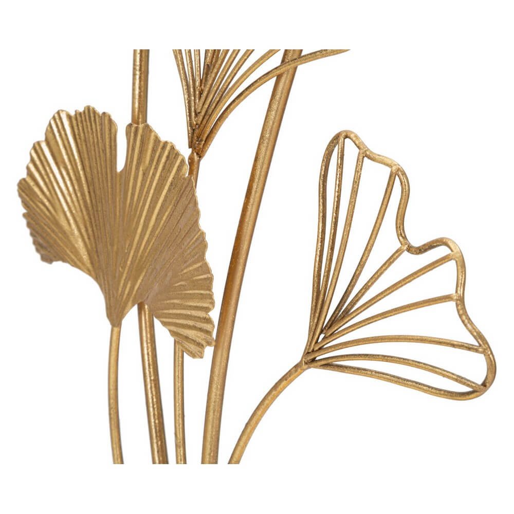 Soprammobile moderno in metallo dorato con foglie di ginkgo - GINKIS
