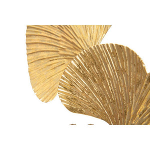 Soprammobile moderno in metallo dorato con foglie di ginko - GINKIS