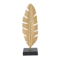 Soprammobile moderno in metallo dorato con foglia - FOGLIARE